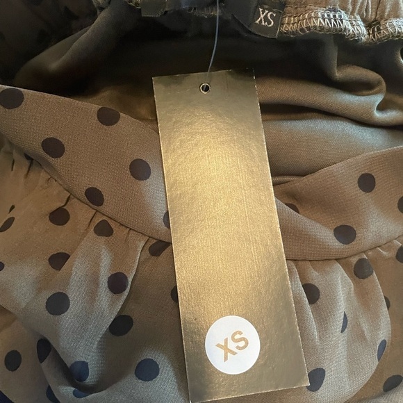 mikarose Olive/Black Polka Dot Chiffon Full Skirt XS - Picture 10 of 12